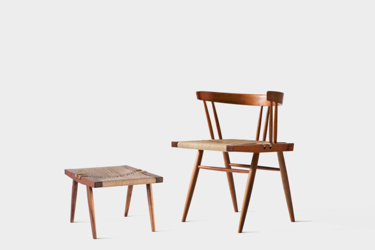 Grass Seated Chair with Stool - George Nakashima Woodworkers