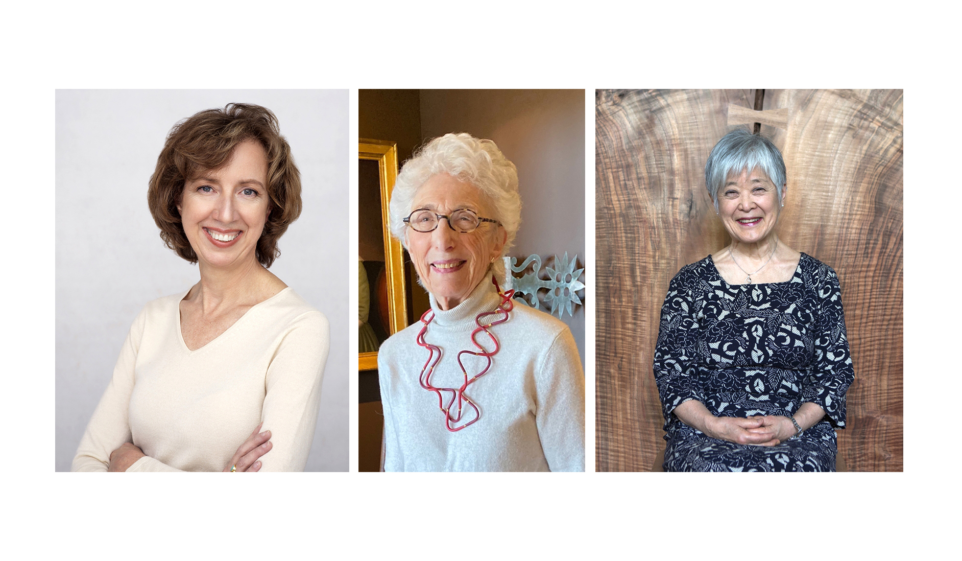 Laura Beach, editor-at-large of Antiques And The Arts Weekly, Lita Solis-Cohen, senior editor for Maine Antique Digest, and Mira Nakashima, architect, designer and author