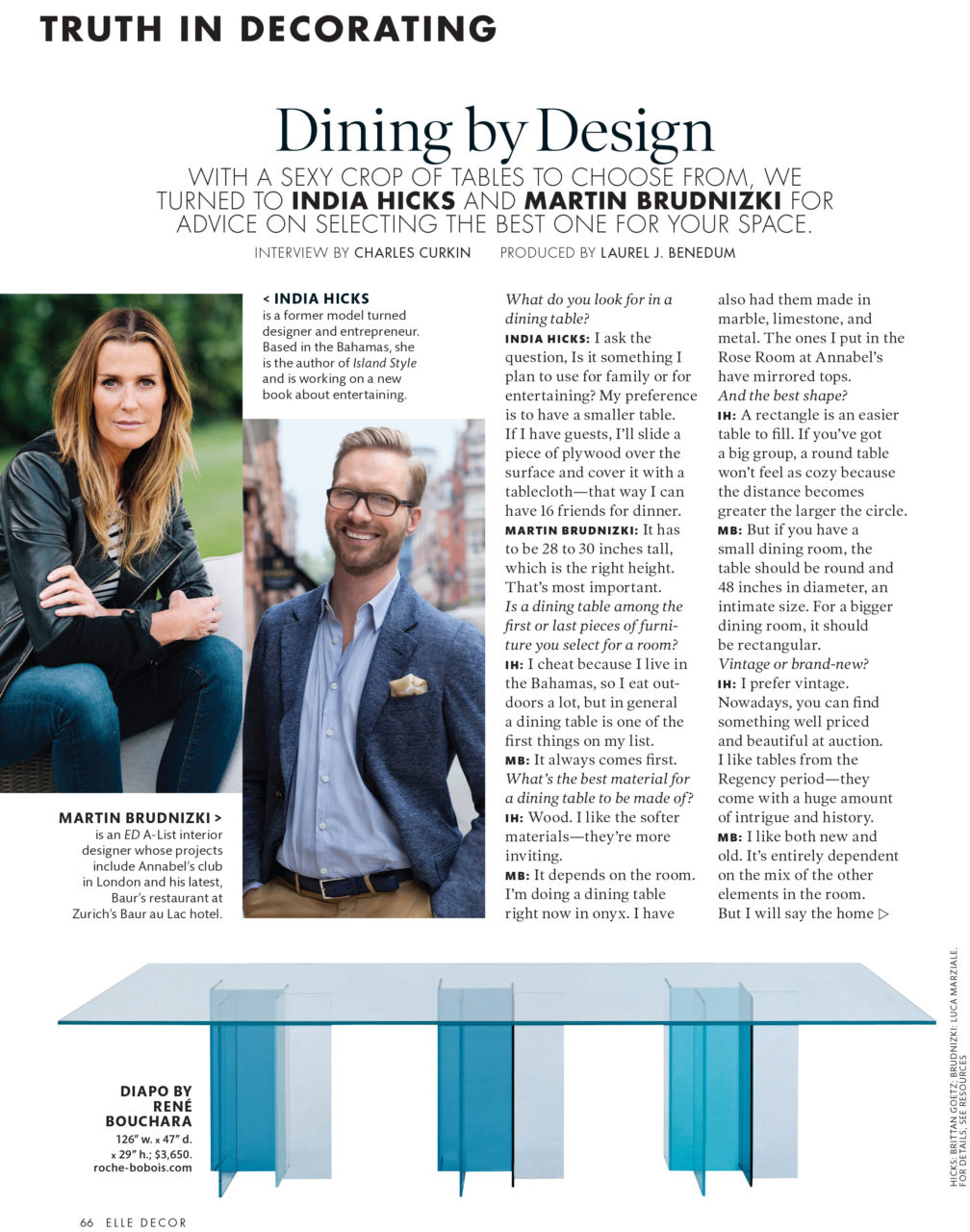 Elle Decor: Dining by Design, featuring Nakashima Double Holtz Dining Table