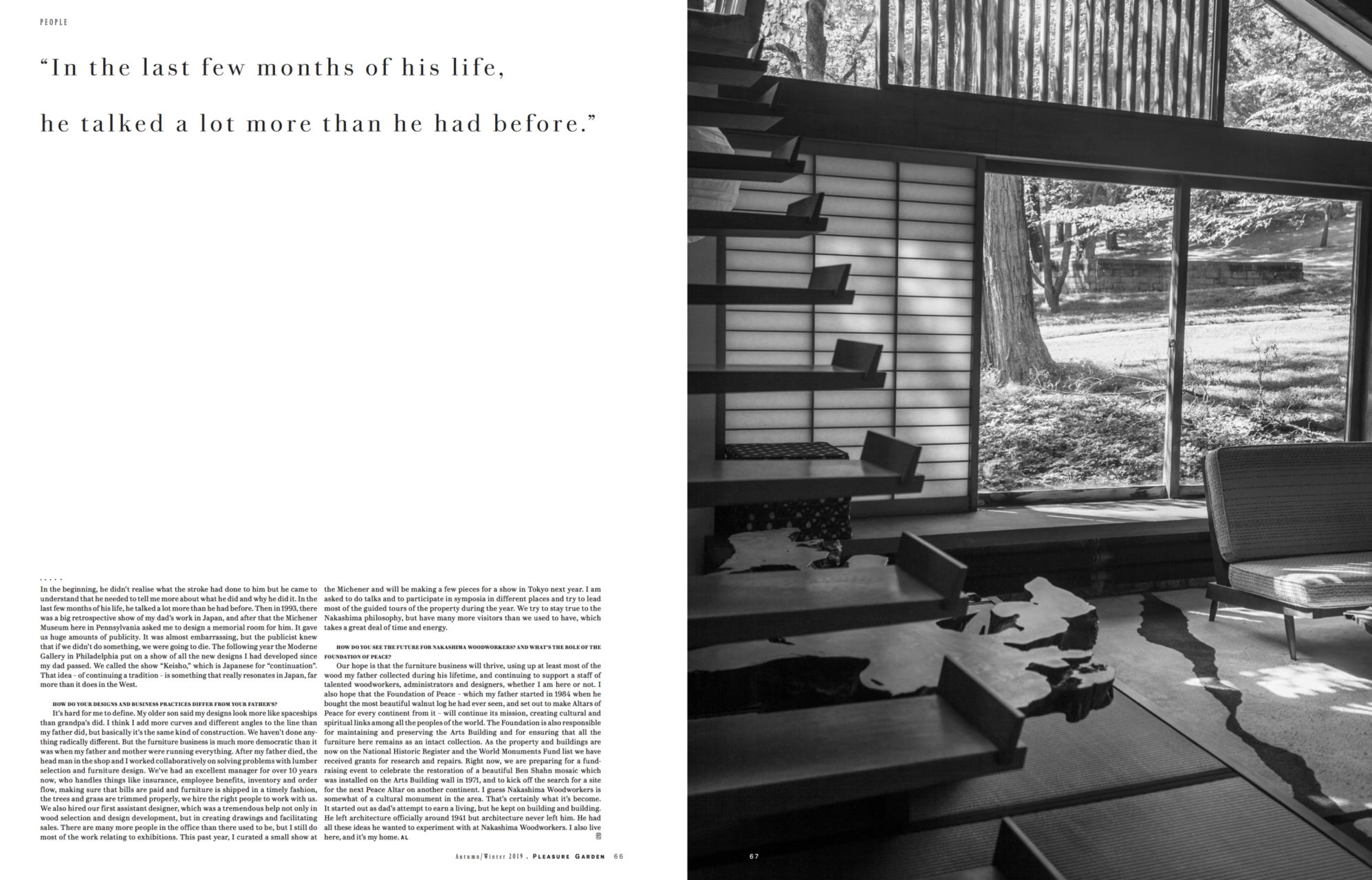 Pleasure Garden, featuring The Nakashima Legacy