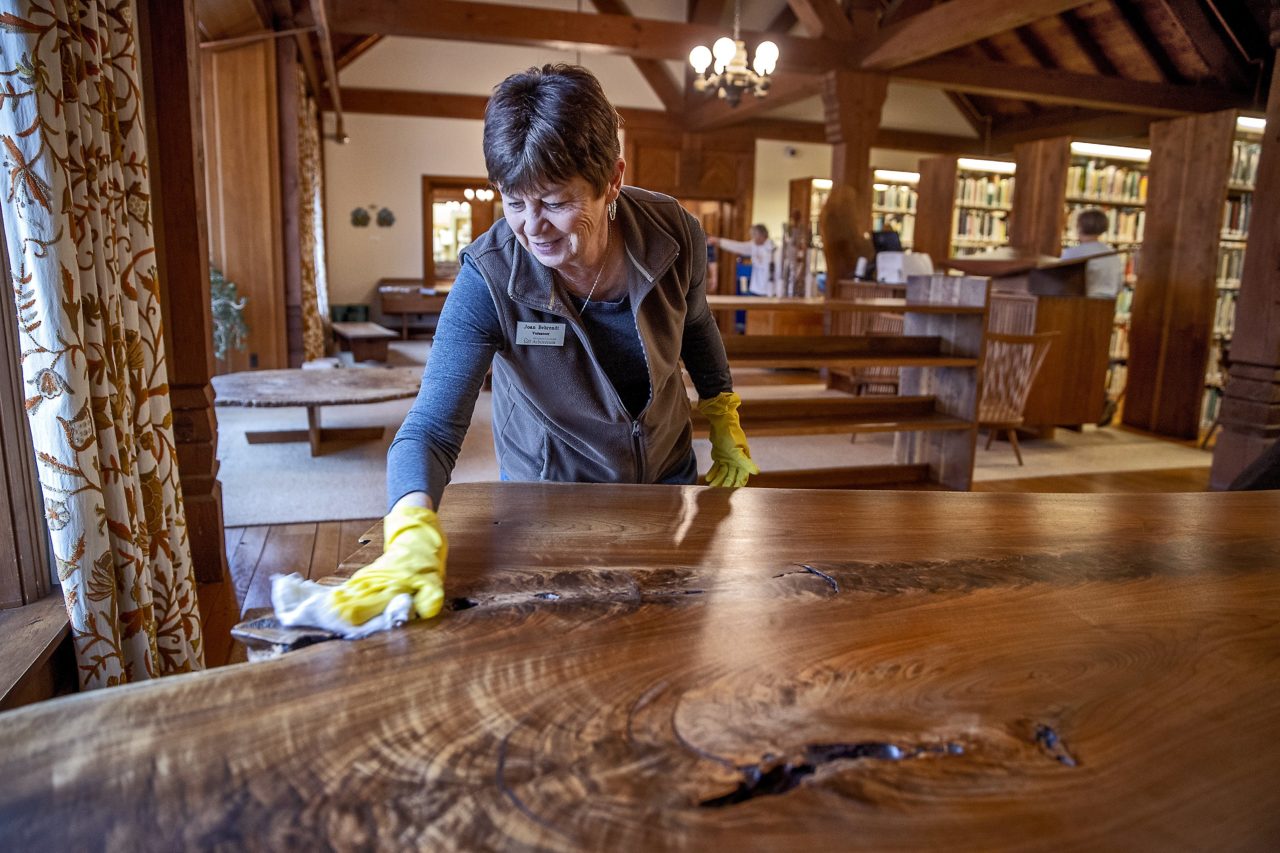One day a year, arboretum staff and volunteers clean and preserve a rare collection of sculptural furniture. Story by Rachel Hutton • Photos by Elizabeth Flores